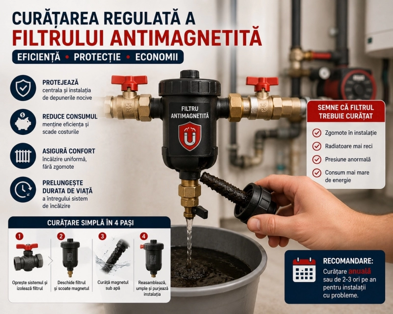 Cât de des trebuie curățat filtrul antimagnetita? Ghid complet de întreținere