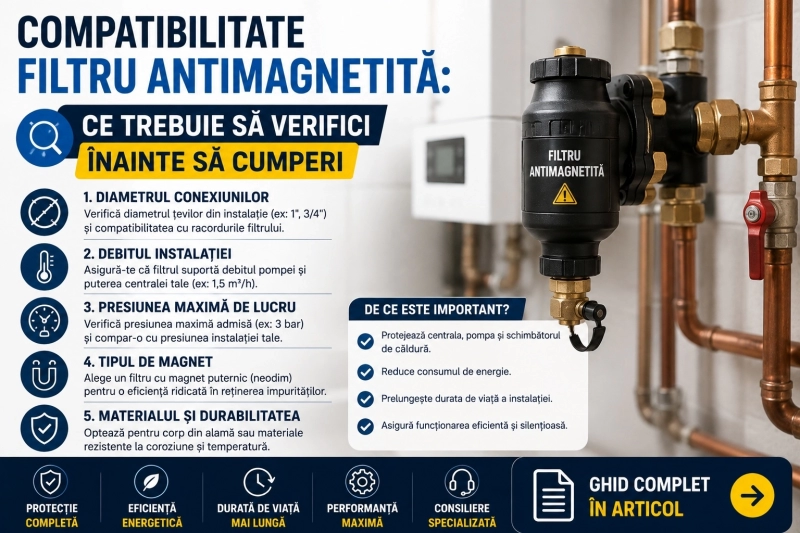 Cum alegi un filtru antimagnetita compatibil cu centrala termica