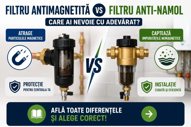 Filtru antimagnetita vs filtru anti-namol: Diferențe și care ai nevoie cu adevărat